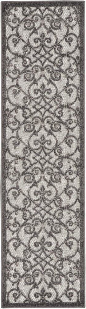 Gray and Charcoal Indoor Outdoor Runner Rug